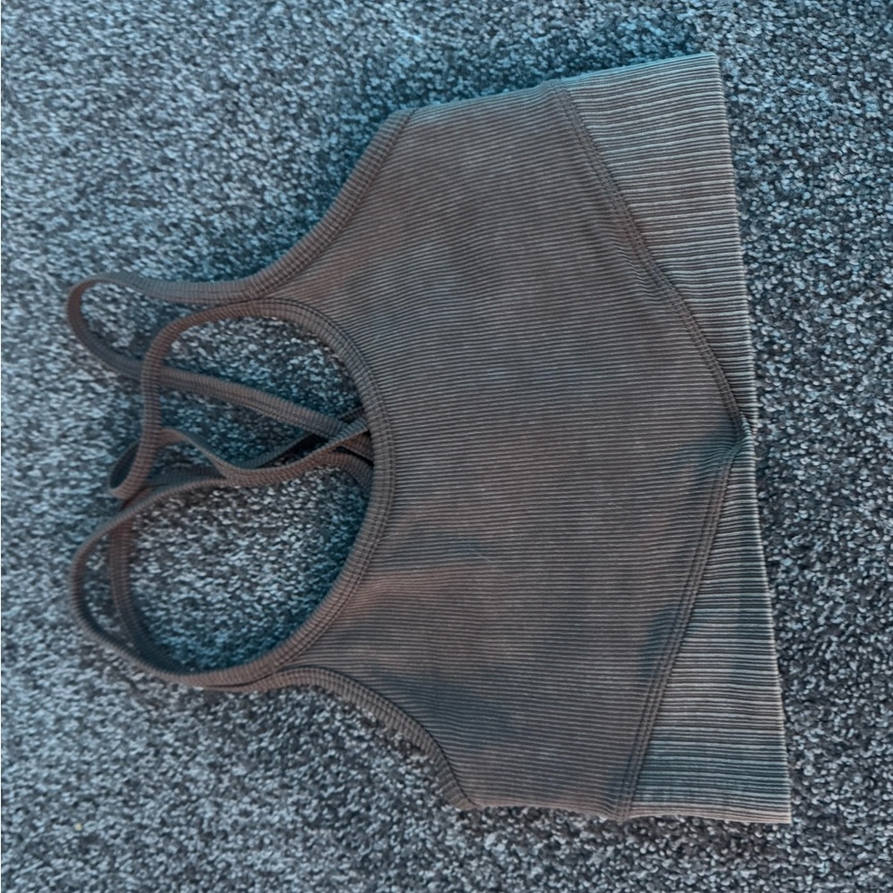 JoyLab Brown Ribbed Crop Top